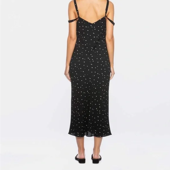 Tavik black polka dot midi slip dress Size XS - Picture 2 of 4